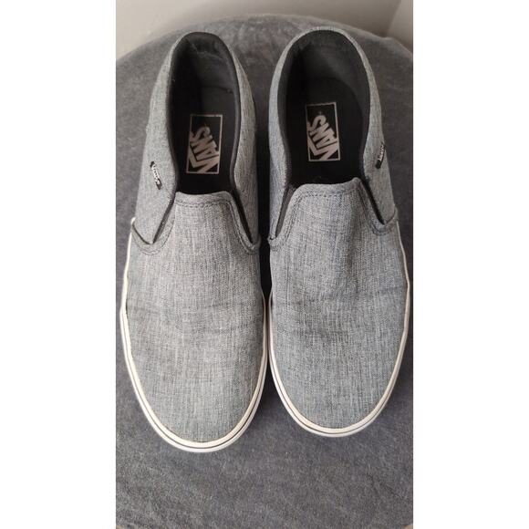 Vans Classic Slip On Gray Canvas Sneakers Mens Size 8 Casual main image 4